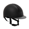 Capacete feminino Equestro Azael Stone com pala larga e strass EN 1384-2023 - Preto / preto