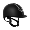Capacete feminino Equestro com pala larga homologado EN 1384-2023 - Preto / gunmetal