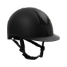 Capacete feminino Equestro com pala larga homologado EN 1384-2023 - Preto / preto brilhante