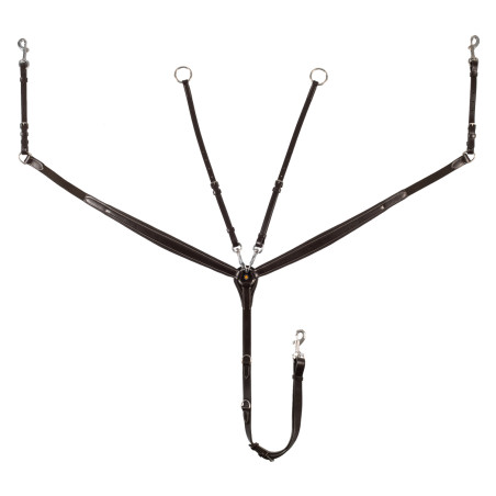 Peitoral Equestro com forquilha em couro curtido