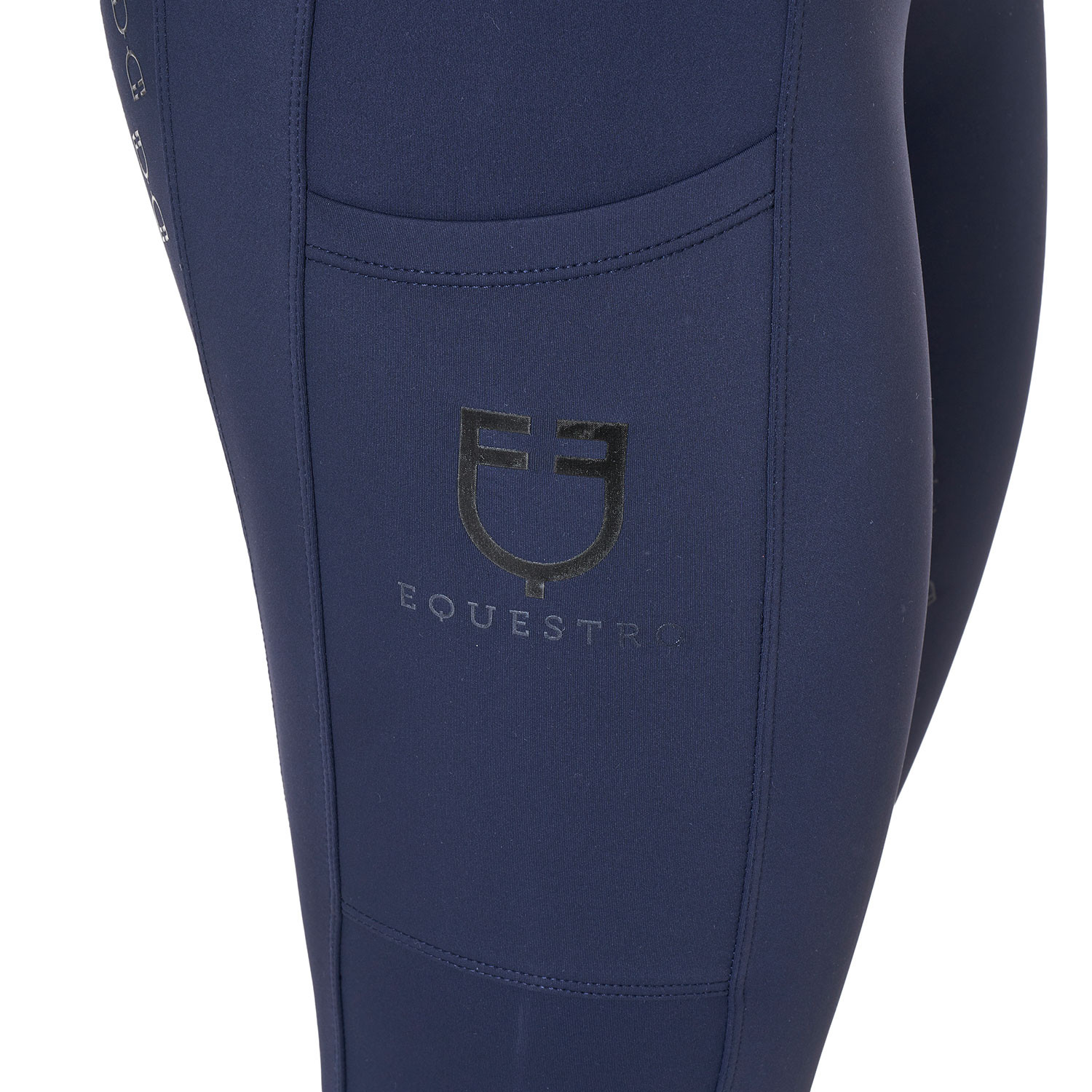 Legging feminino Equestro de cintura alta com passantes para cinto Blazer marinho Azul-marinho