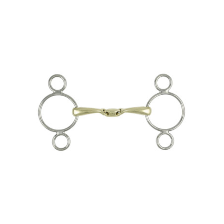 Mordedor Pessoa em aço inoxidável com dupla rótula Umbria Equitazione