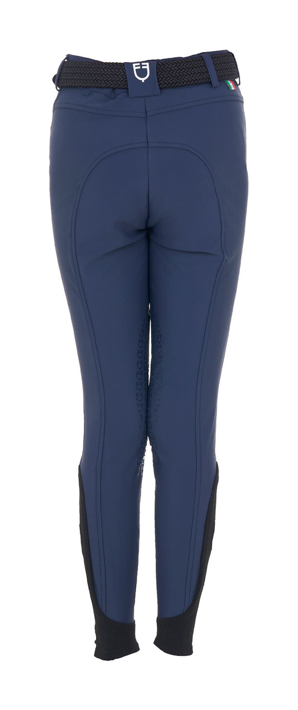 Calças de equitação infantis unissexo Equestro x FISE com grip nos joelhos Blazer marinho Azul-marinho