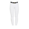 Calças de equitação femininas Equestro full grip de cintura alta forradas em polar - Branco
