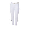 Calças de equitação femininas Equestro x FISE com full grip - Branco