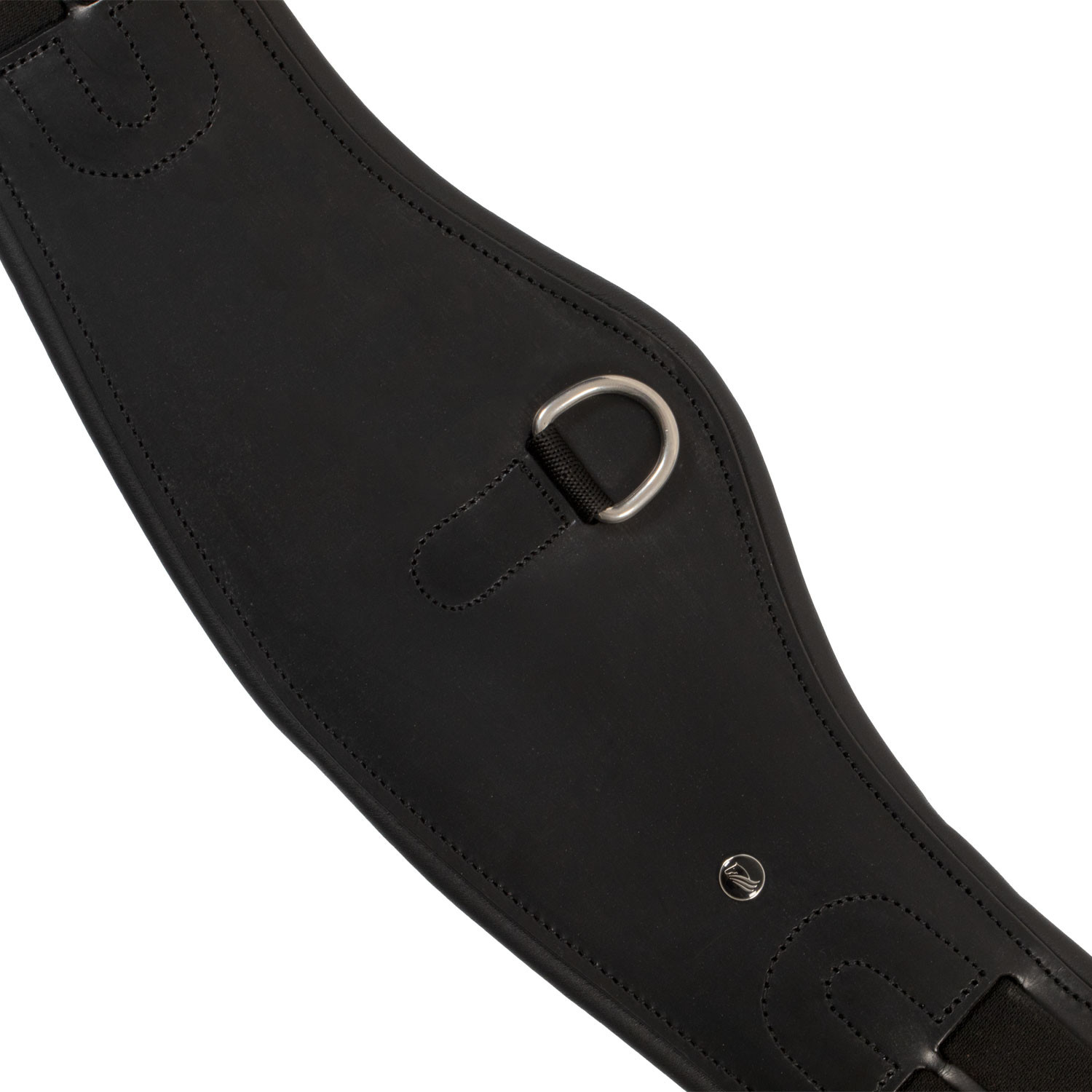 Cilha de dressage anatómica Equestro com placa de logótipo Preto