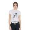 T-shirt feminino Equestro corte slim estampado Moonlight manga curta - Branco