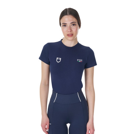 T-shirt feminino Equestro x FISE corte slim de mangas curtas
