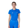 T-shirt feminino Equestro x FISE corte slim de mangas curtas - Azul da Savoia