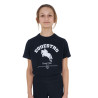 T-shirt menina Equestro Jumping Horse Club algodão mangas curtas - Marinho