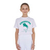 T-shirt menina Equestro Jumping Horse Club algodão mangas curtas - Branco