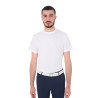 T-shirt masculino Equestro básico com logotipo tom sobre tom, mangas curtas - Branco