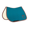 Manta de salto Equestro acolchoada Wave em tecido técnico - Coral azul / castanho