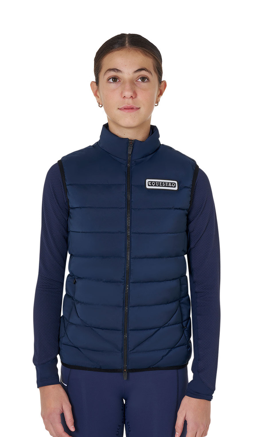 Colete sem mangas para menina Equestro em nylon técnico Blazer marinho Azul-marinho