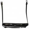 Muserola de Dressage larga Flags & Cup - Preto envernizado / branco