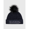 Gorro com pompom Tommy Hilfiger Equestrian Ottawa - Céu do deserto