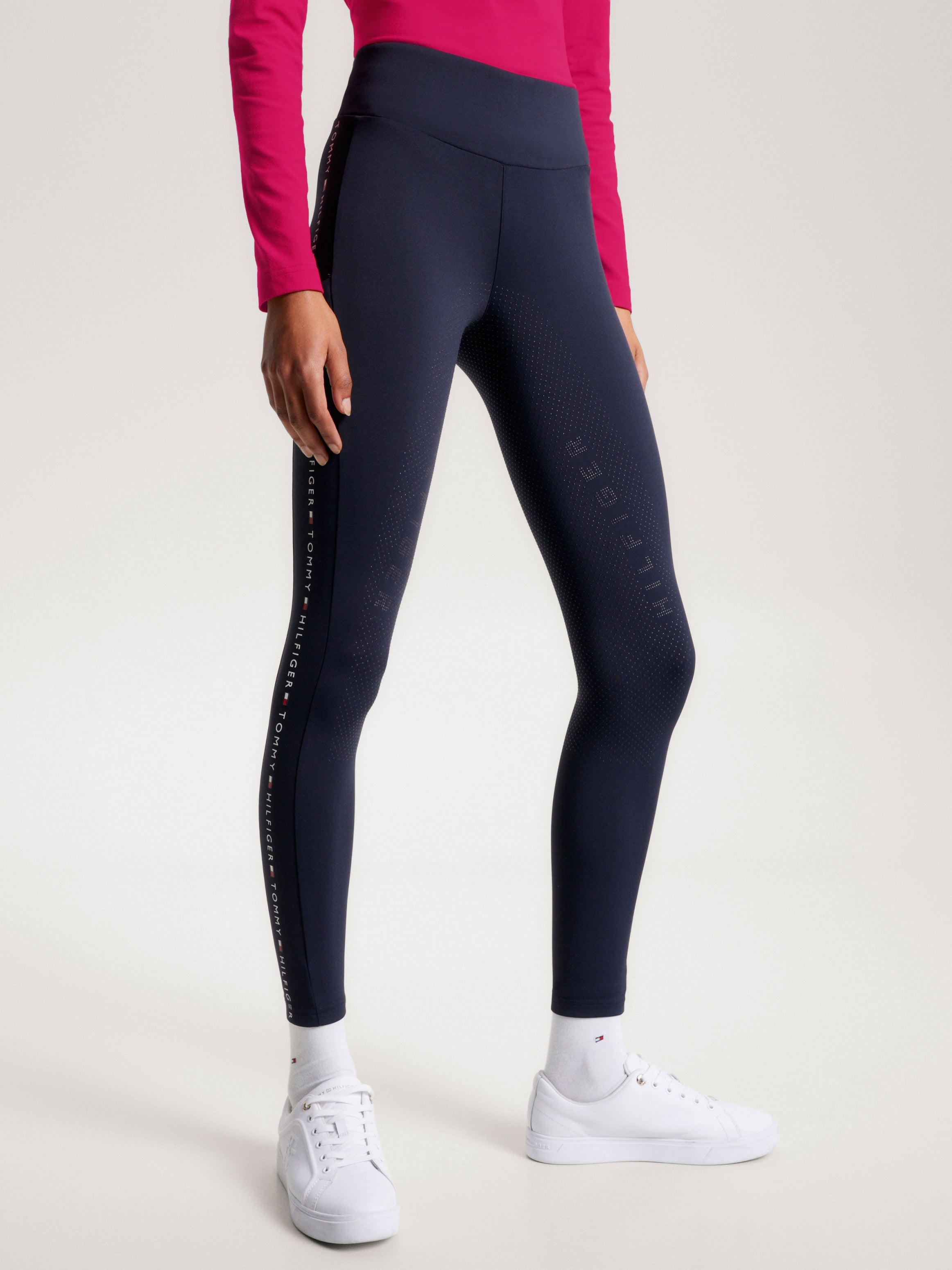 Legging de equitação Tommy Hilfiger Equestrian Rome feminino full grip Céu do deserto Azul Legging de equitação Tommy Hilfiger Equestrian Rome feminino full grip Céu do deserto Azul