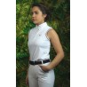 Polo SANTANA feminino sem mangas Flags & Cup - Branco