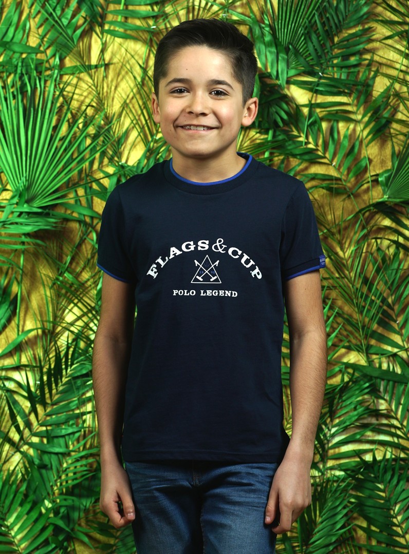 T-shirt enfant COTO Flags & Cup Bleu marine