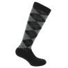 Meias Equithème Argyle feminina - Preto / cinza