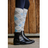 Meias Equithème Argyle feminina - Cinza claro / azul céu