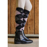 Meias Equithème Argyle feminina - Preto / rosa velho