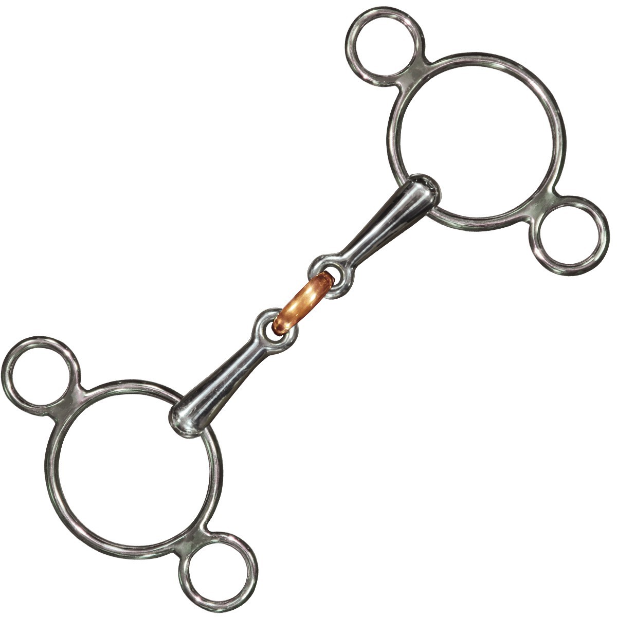 Filete de concurso Dupla Quebra Privilégio Equitação Inox / oliva cobre