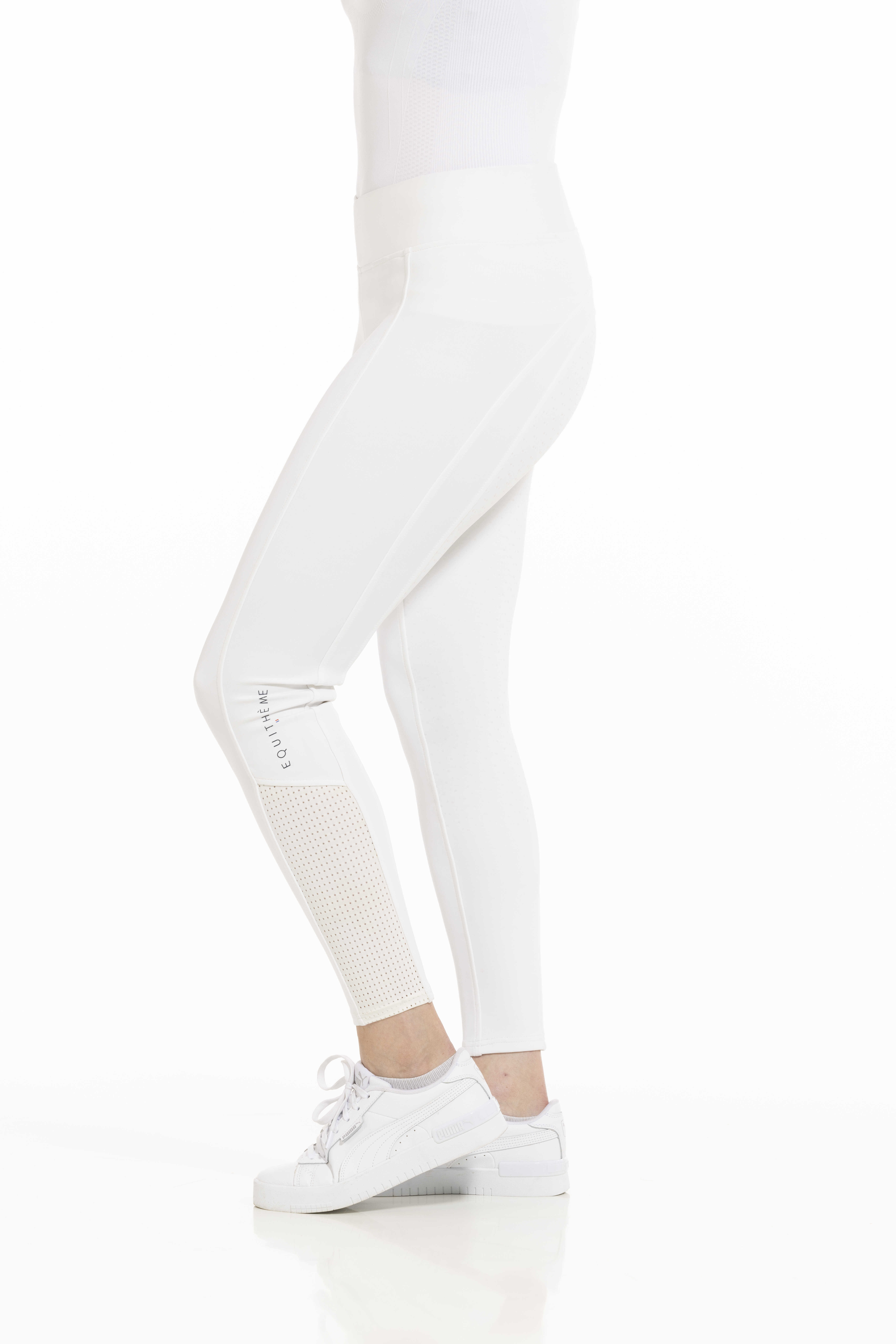 Calça Equithème Brigitte com fundo de silicone Branco