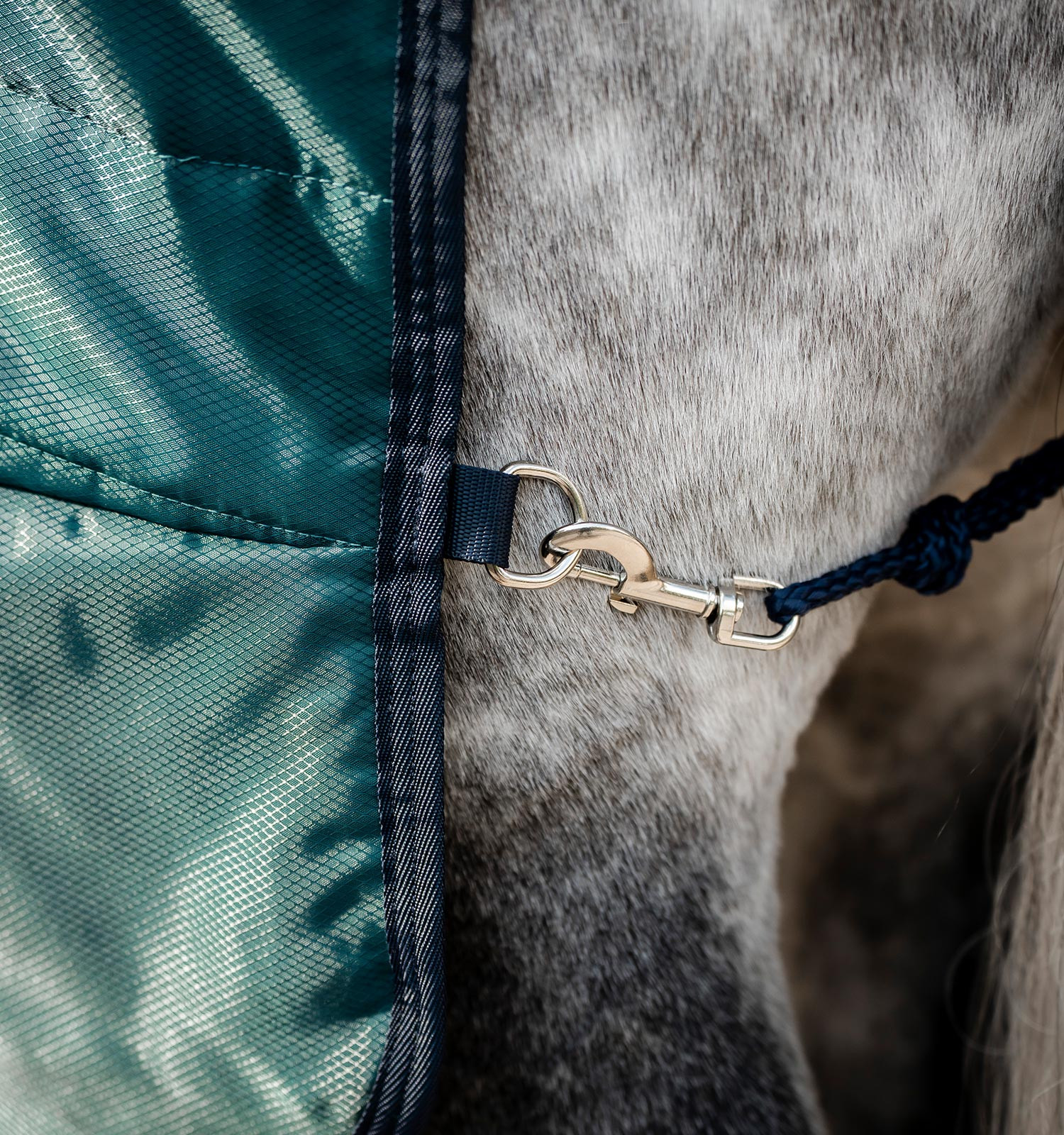 Cobertura de estábulo Horseware Amigo Ripstop Insulator 50g Dinastia verde / marinho / prateado