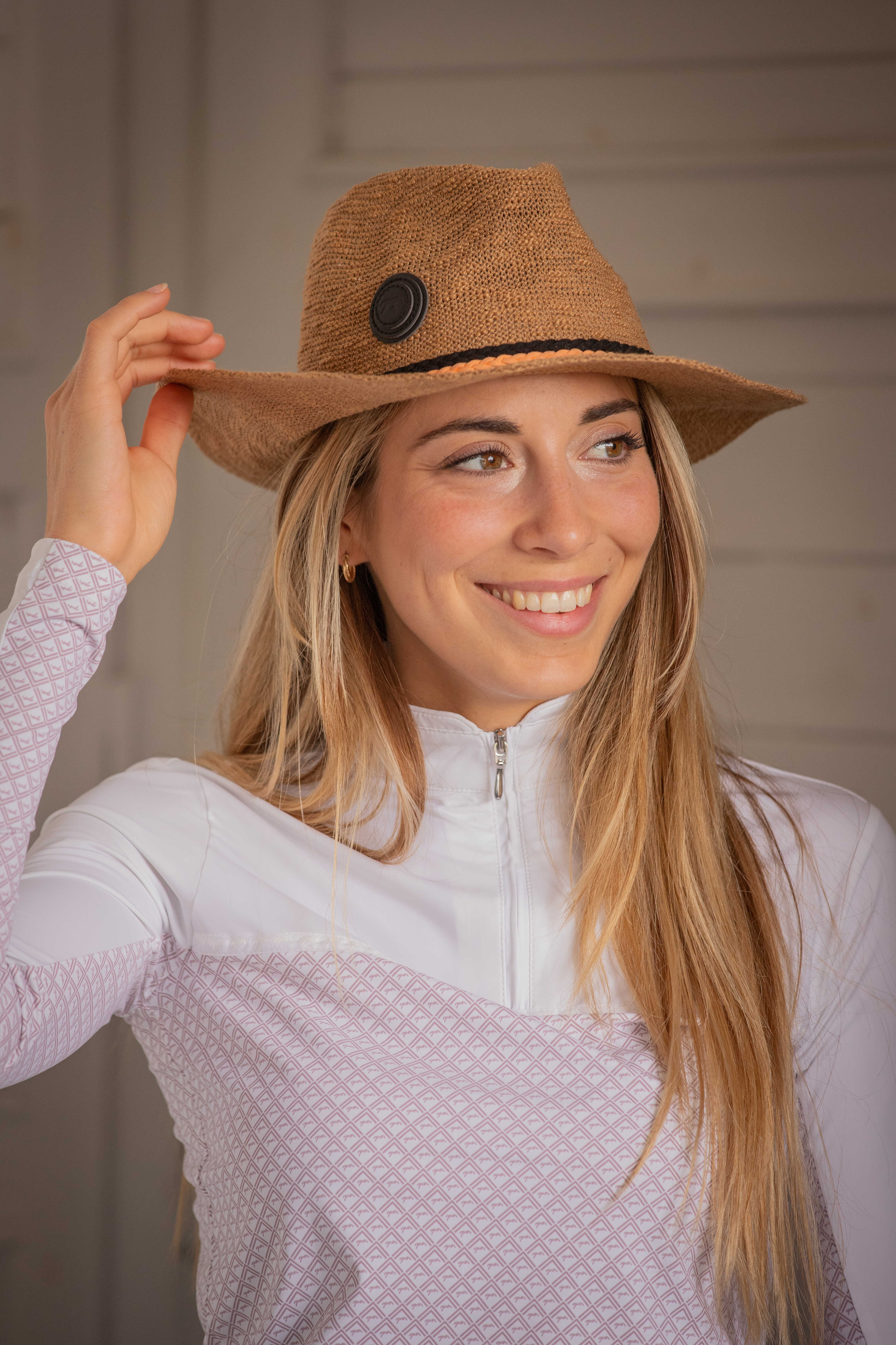 Chapéu Penélope Ráfia Camelo Castanho