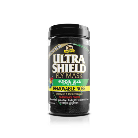 Máscara anti-moscas com orelhas e protetor de nariz Absorbine Ultrashield