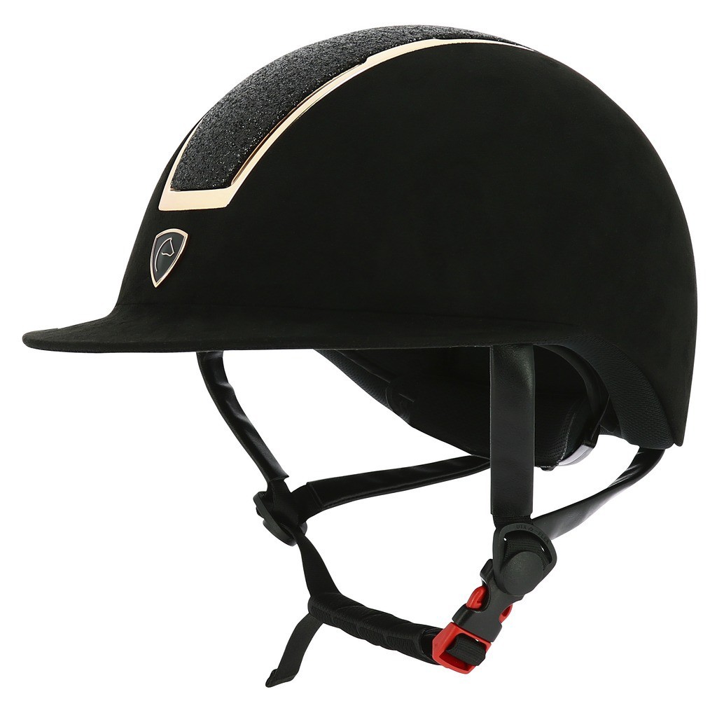 Casque Equithème Glint Lamé Noir / or rose nouveau modèle