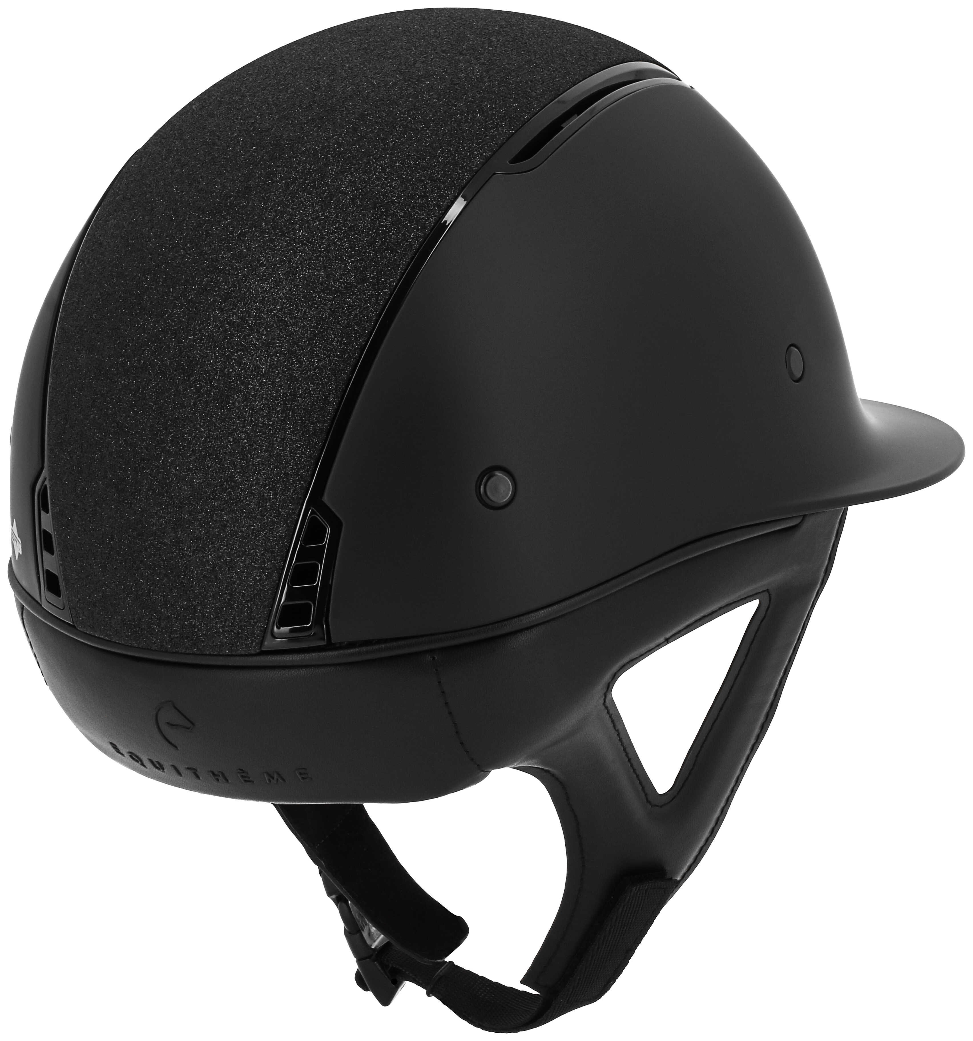 Capacete Equithème Soazy Matte Crystal fabric Preto brilhante