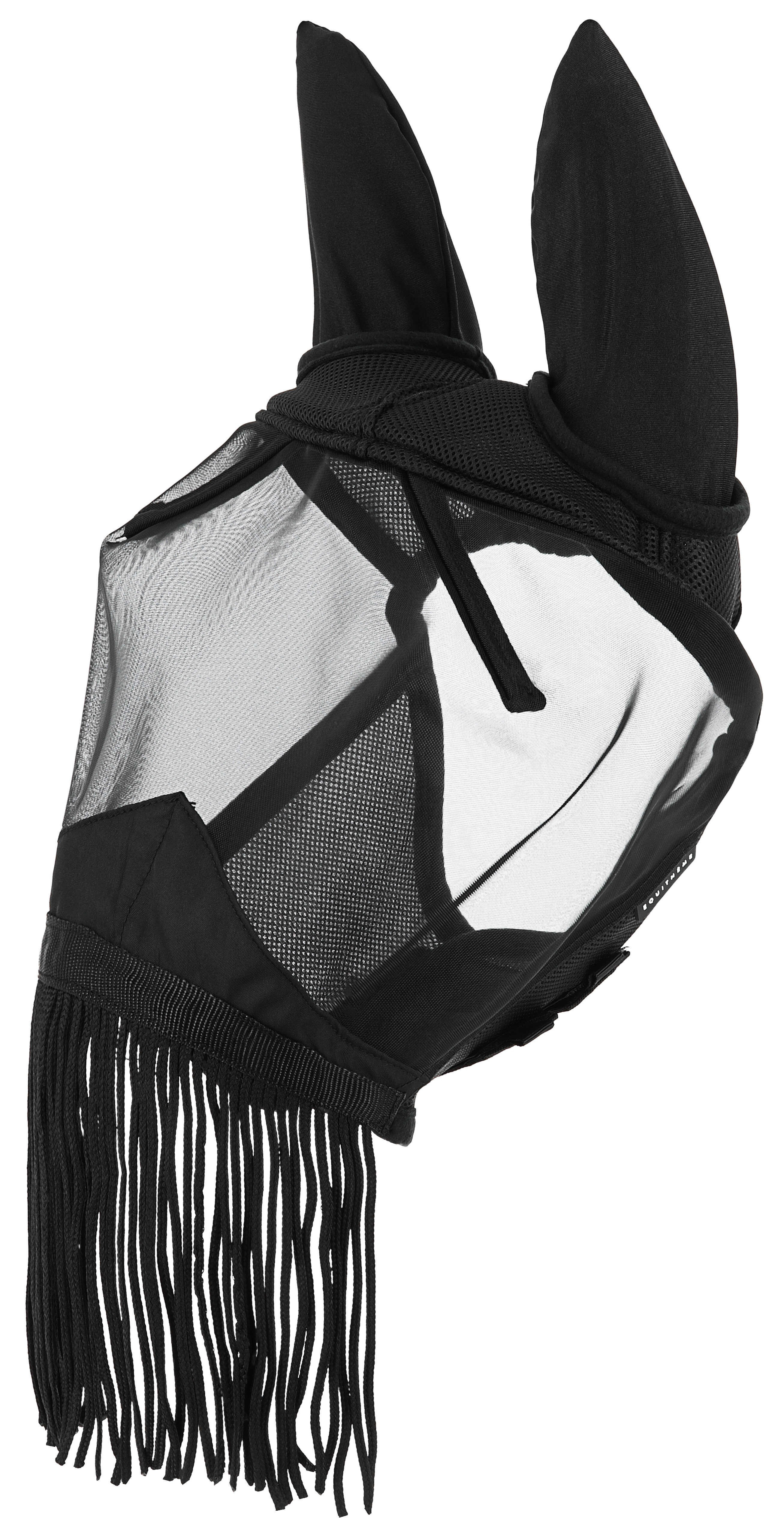 Máscara anti-moscas anti-UV Equithème com Franjas Preto