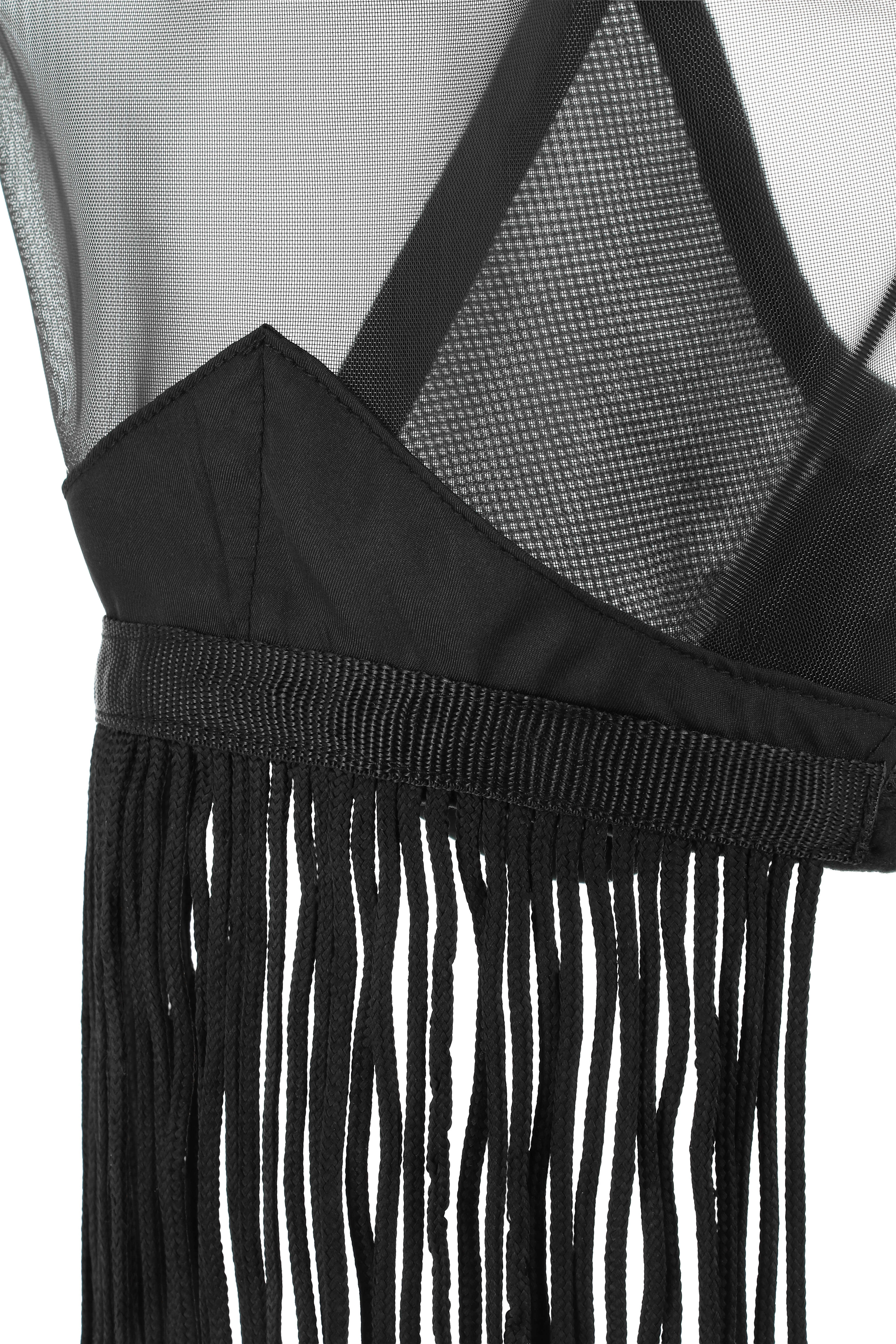 Máscara anti-moscas anti-UV Equithème com Franjas Preto
