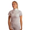 Polo de competição Pénélope Florence Mesh manga curta para mulher - Branco