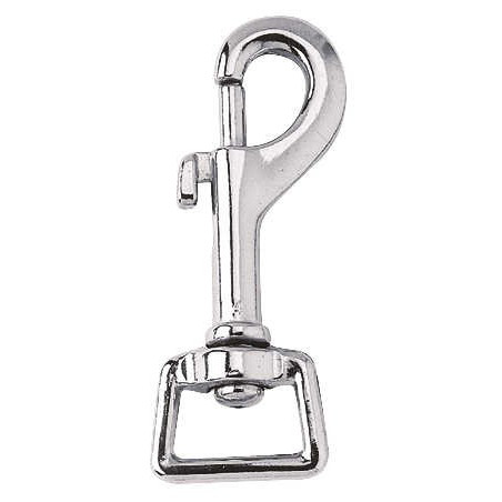 Mosquetão com olhal 20 mm quadrado aço niquelado