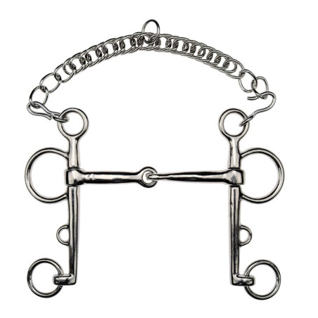 Freio Pelham quebrado aço niquelado Feeling