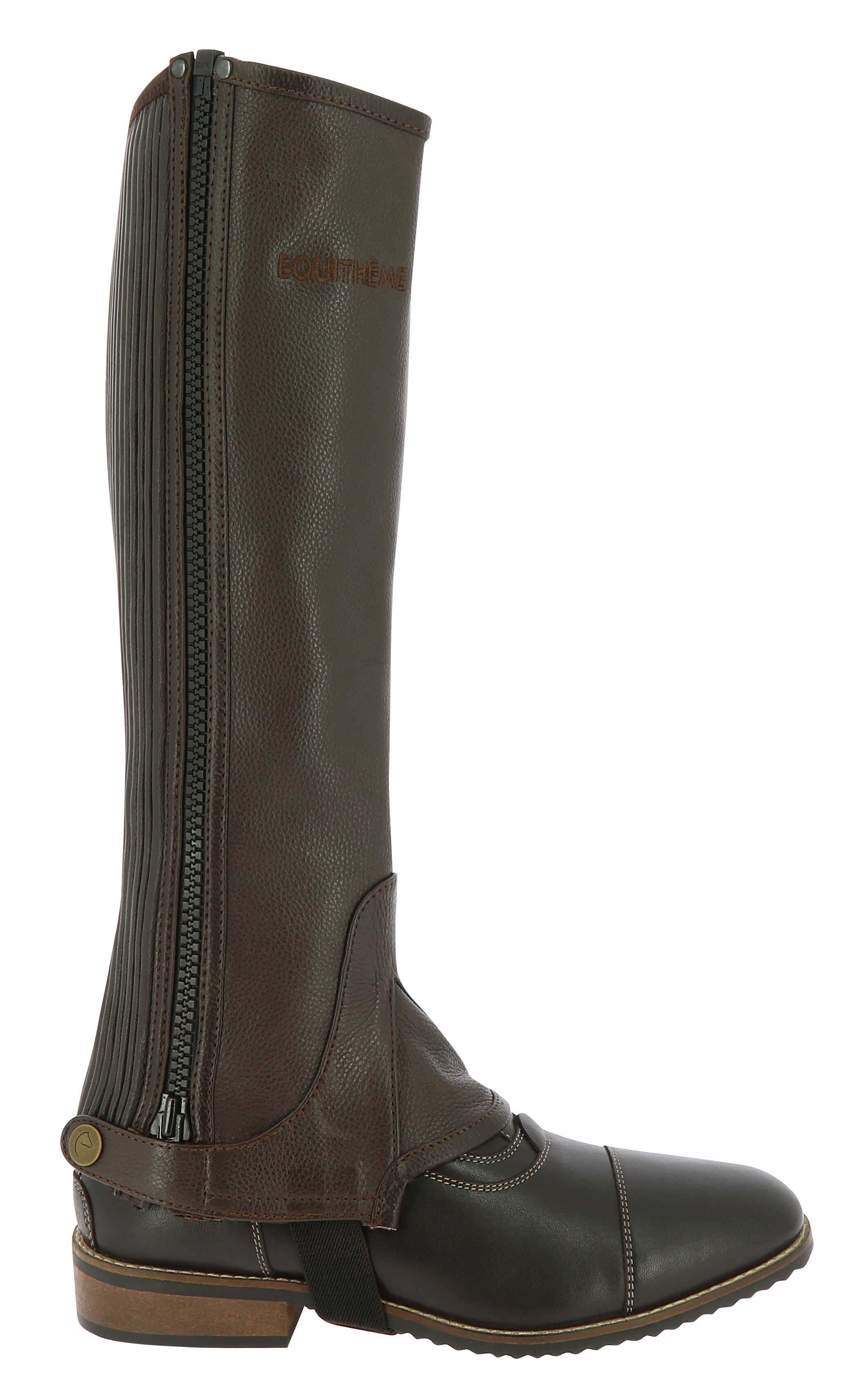 Mini-perneiras Equithème couro Preto