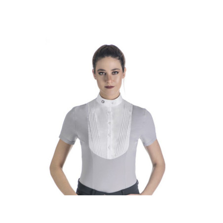 Pólo de concurso Ego7 Bavero de manga curta para mulher