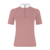 Camisa de Concurso Kentucky Classic Feminina com fecho de correr com glitter, mangas curtas - Rosa antigo