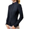 Camisa de manga comprida Equestrian Stockholm Performance feminina - Preto