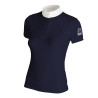 Polo de competição Tattini feminino com inserções microperfuradas - Azul-marinho