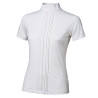 Polo de concurso Tattini feminino com fileiras de strass - Branco