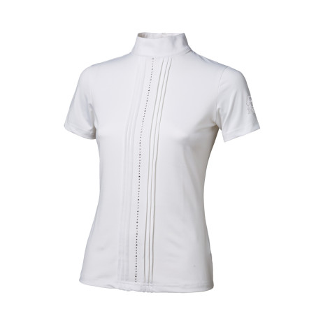 Polo de competição Tattini para menina com fileiras de strass