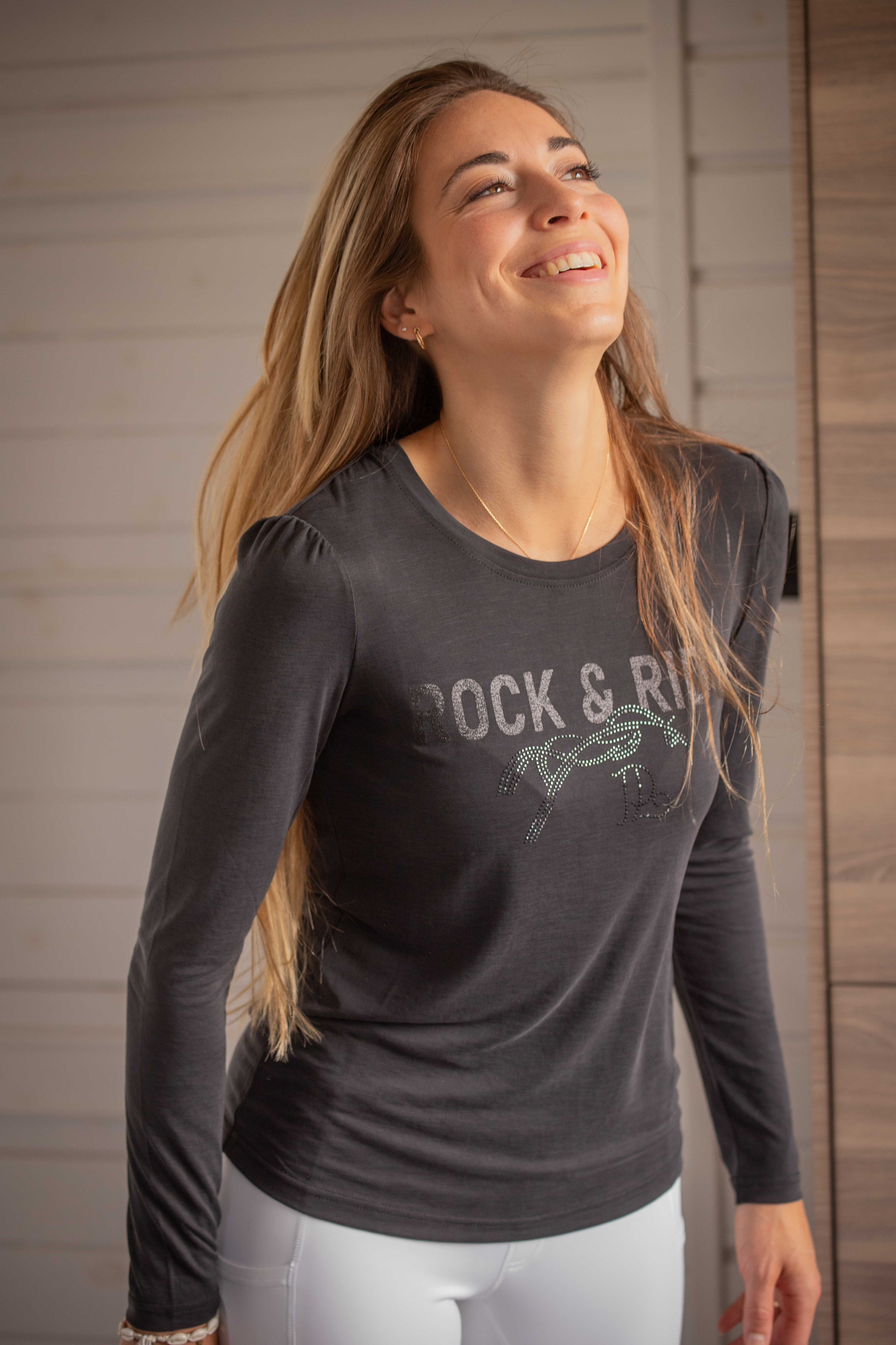 Camiseta de manga comprida Pénélope Lovely Antracite Cinzento