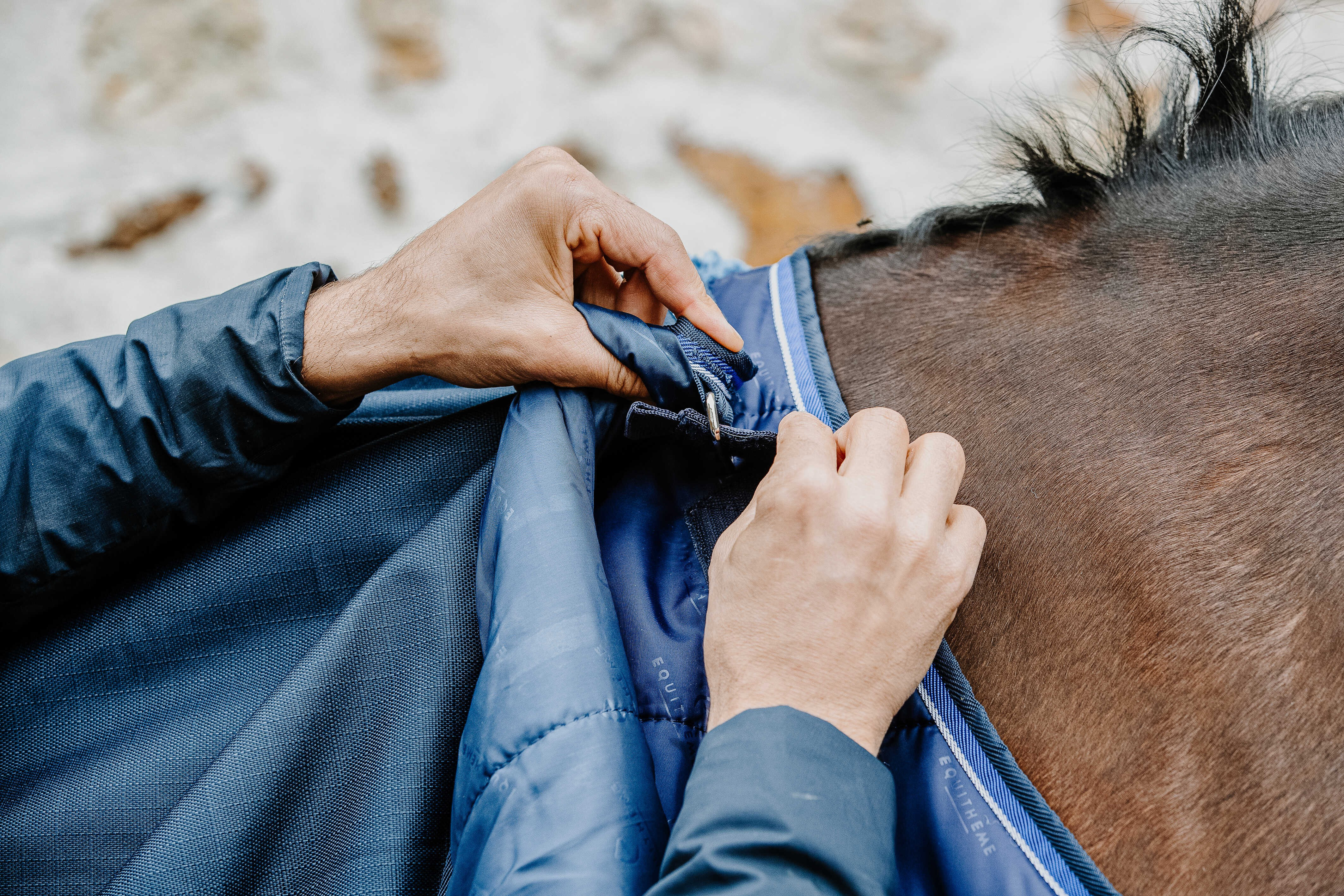 Capa Equithème Classic 1200D Azul-marinho