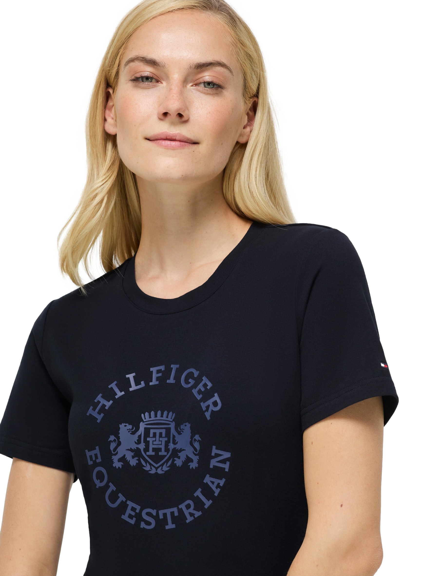 T-shirt de manga curta Pasadena Tommy Hilfiger Equestrian mulher Céu do deserto Azul