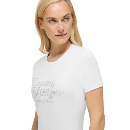 T-shirt de manga curta com strass Tommy Hilfiger Equestrian Malibu mulher