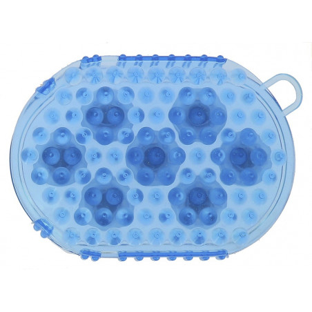 Luva dupla face para escovar e massagear